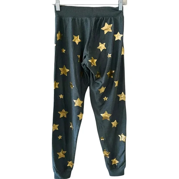Chaser Green Gold Star Print Pull On Jogger Size XS - Picture 3 of 9